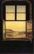 View through a Window to the Chateau of Pillnitz, johann christian Claussen Dahl
